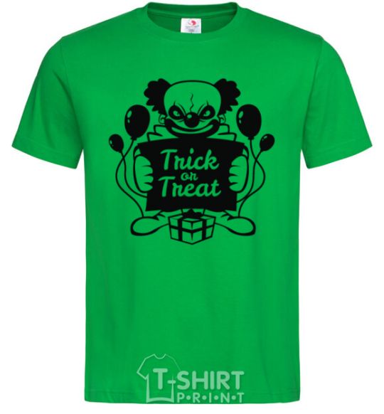 Мужская футболка Cloun trick or treat Зеленый фото