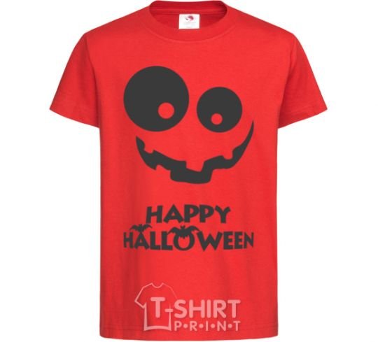 Kids T-shirt happy halloween smile red фото