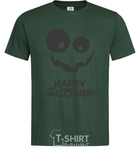 Men's T-Shirt happy halloween smile bottle-green фото