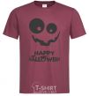 Men's T-Shirt happy halloween smile burgundy фото