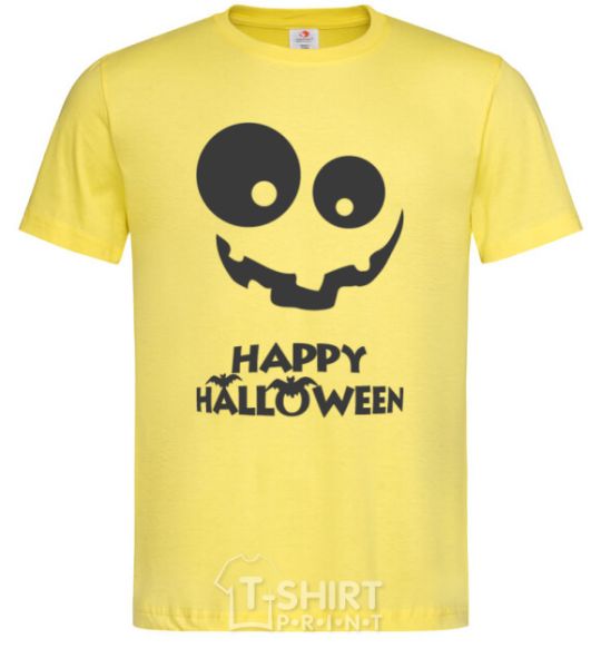 Men's T-Shirt happy halloween smile cornsilk фото