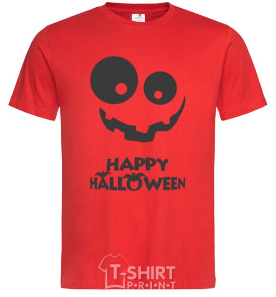 Men's T-Shirt happy halloween smile red фото