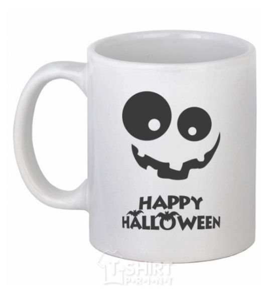 Ceramic mug happy halloween smile White фото