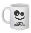 Ceramic mug happy halloween smile White фото