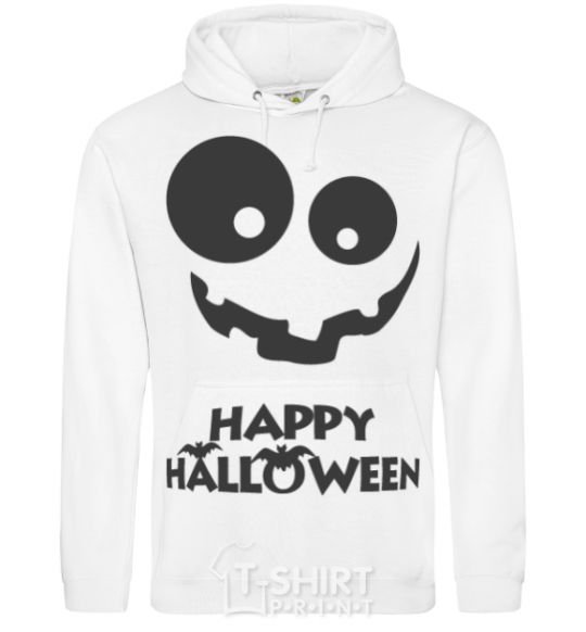 Men`s hoodie happy halloween smile White фото