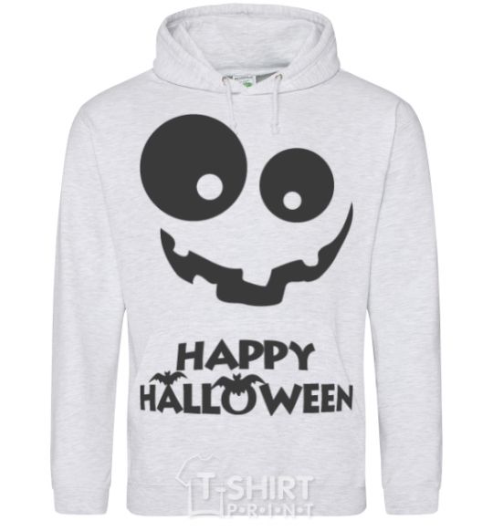 Men`s hoodie happy halloween smile sport-grey фото