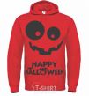 Men`s hoodie happy halloween smile bright-red фото