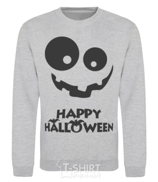 Sweatshirt happy halloween smile sport-grey фото