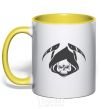 Mug with a colored handle Death yellow фото