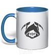 Mug with a colored handle Death royal-blue фото
