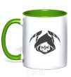 Mug with a colored handle Death kelly-green фото