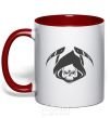 Mug with a colored handle Death red фото