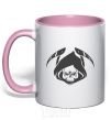 Mug with a colored handle Death light-pink фото