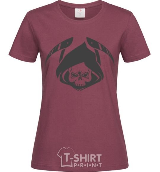 Women's T-shirt Death burgundy фото