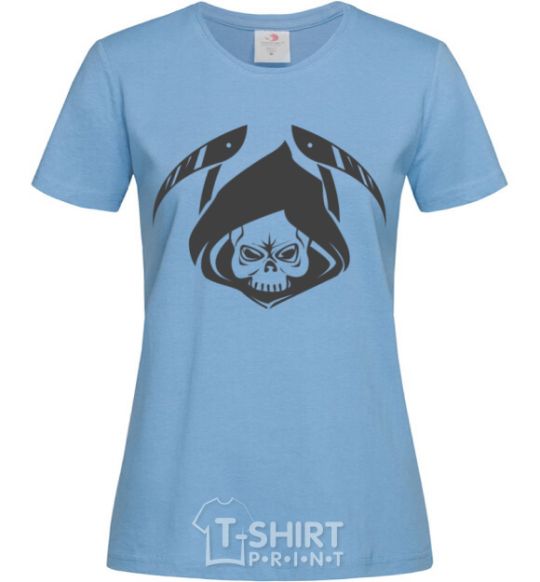 Women's T-shirt Death sky-blue фото