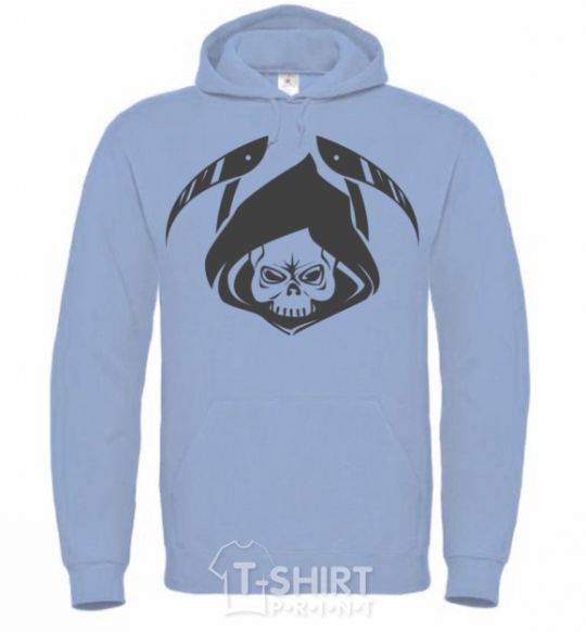 Men`s hoodie Death sky-blue фото