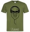 Men's T-Shirt Skull in headphones millennial-khaki фото