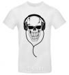 Men's T-Shirt Skull in headphones White фото