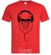 Men's T-Shirt Skull in headphones red фото