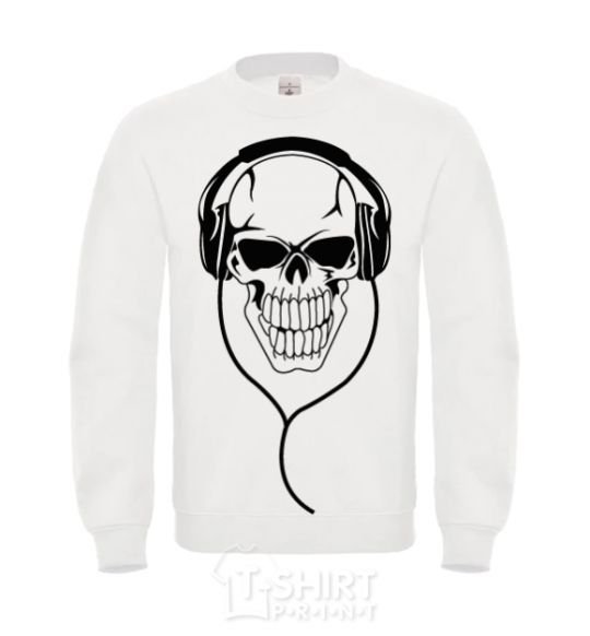 Sweatshirt Skull in headphones White фото