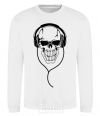 Sweatshirt Skull in headphones White фото
