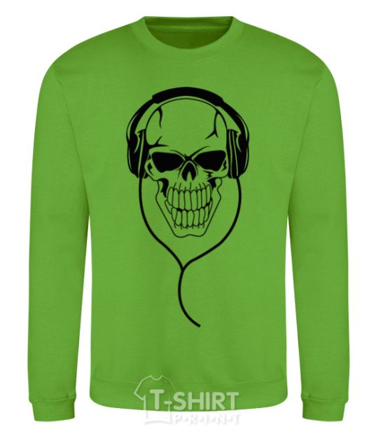 Sweatshirt Skull in headphones orchid-green фото