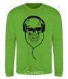 Sweatshirt Skull in headphones orchid-green фото