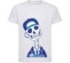 Kids T-shirt A skull in a cap White фото