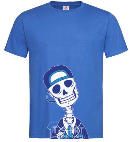 Мужская футболка Череп в кепке Ярко-синий фото