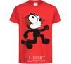Kids T-shirt The cat and the brain red фото
