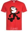 Men's T-Shirt The cat and the brain red фото