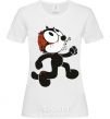 Women's T-shirt The cat and the brain White фото