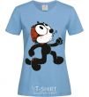 Women's T-shirt The cat and the brain sky-blue фото