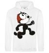 Men`s hoodie The cat and the brain White фото