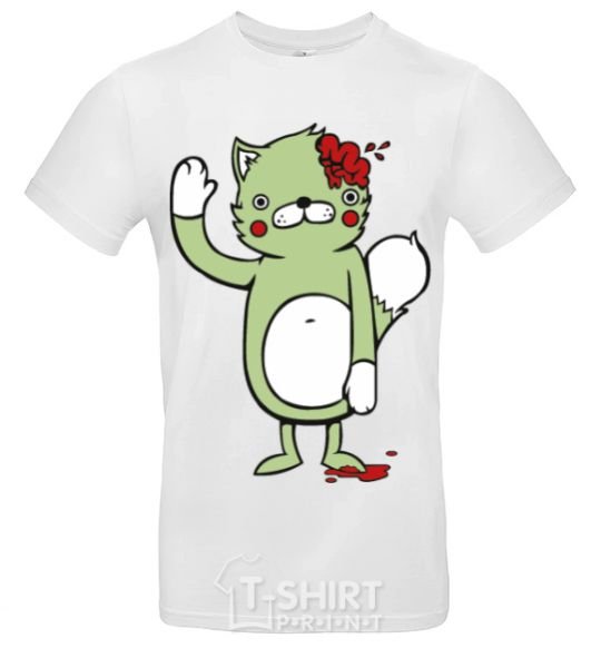Men's T-Shirt Kitty and brains White фото