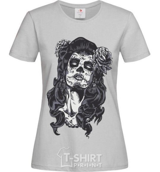 Women's T-shirt Santa Muerte grey фото
