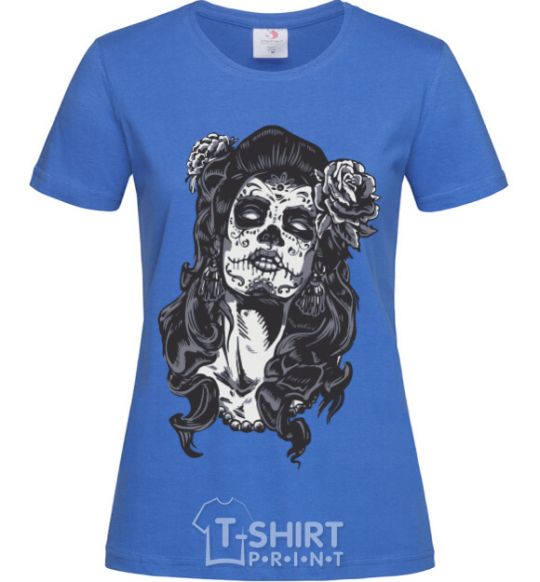 Women's T-shirt Santa Muerte royal-blue фото