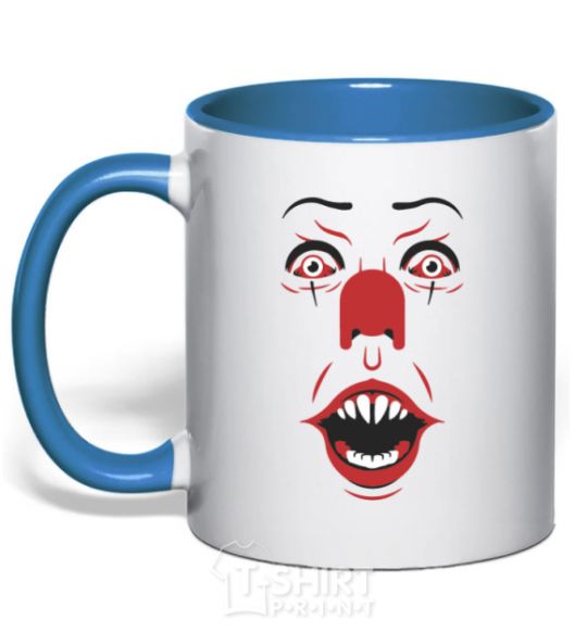 Mug with a colored handle it royal-blue фото