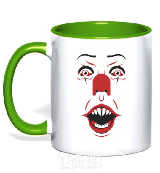 Mug with a colored handle it kelly-green фото