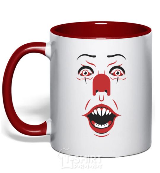 Mug with a colored handle it red фото