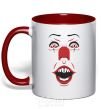 Mug with a colored handle it red фото