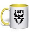 Mug with a colored handle DEATH SKULL yellow фото