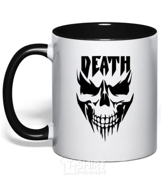 Mug with a colored handle DEATH SKULL black фото