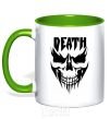 Mug with a colored handle DEATH SKULL kelly-green фото