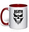 Mug with a colored handle DEATH SKULL red фото