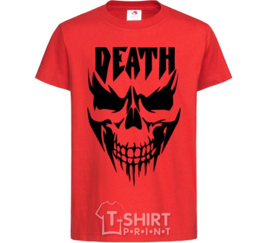 Kids T-shirt DEATH SKULL red фото