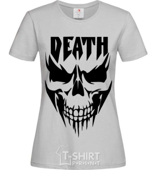 Women's T-shirt DEATH SKULL grey фото
