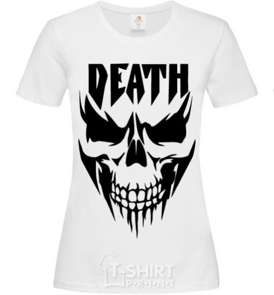 Women's T-shirt DEATH SKULL White фото