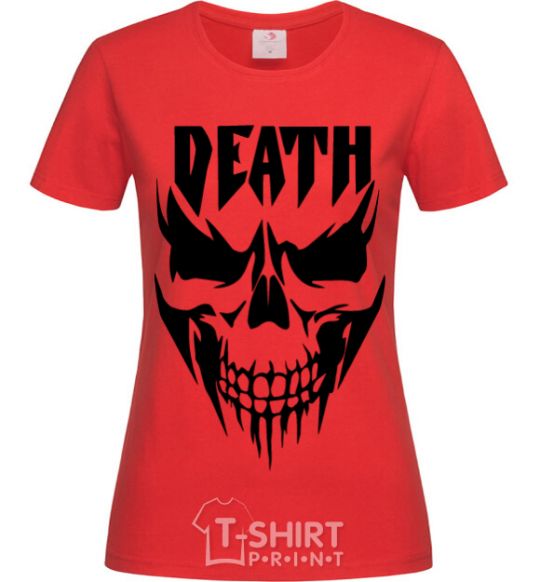 Women's T-shirt DEATH SKULL red фото