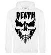 Men`s hoodie DEATH SKULL White фото